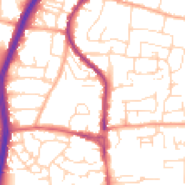 Daytime road noise heatmap for EN8 9EP