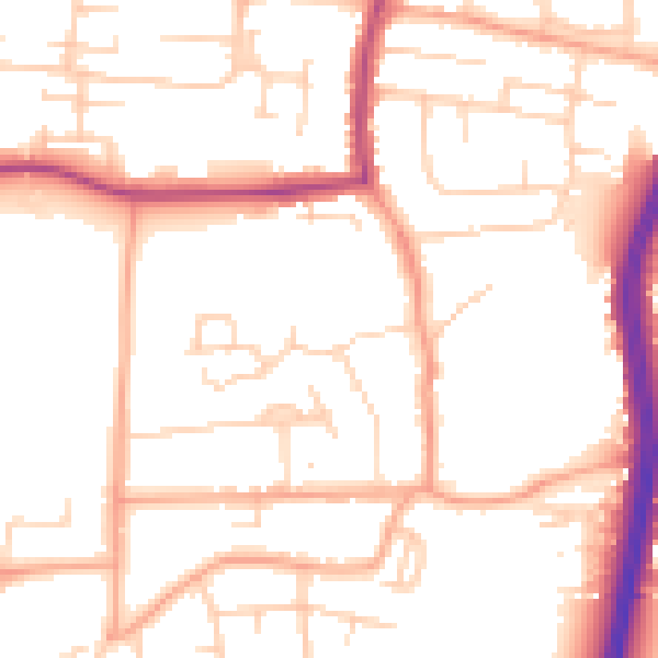 Daytime road noise heatmap for EN8 9FH