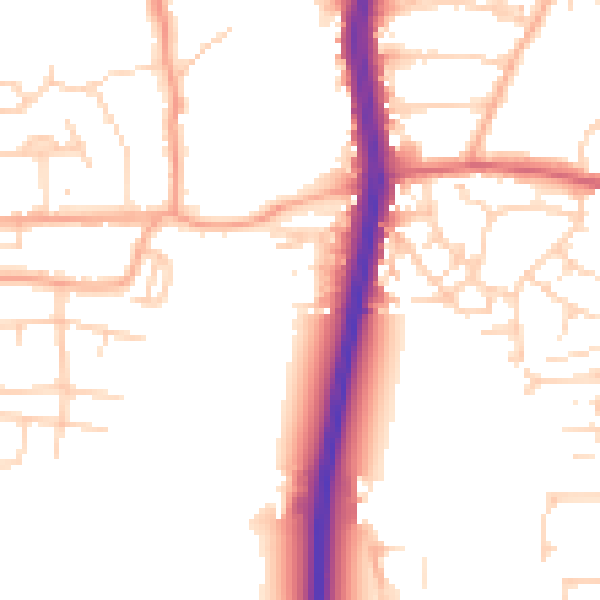 Daytime road noise heatmap for EN8 9FR