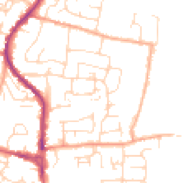 Daytime road noise heatmap for EN8 9HF