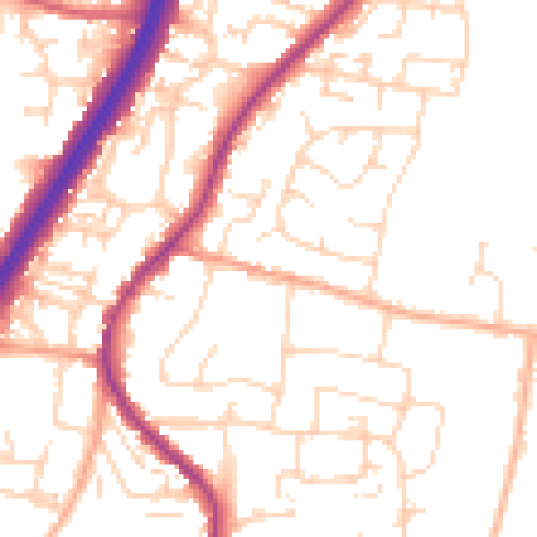 Daytime road noise heatmap for EN8 9JG