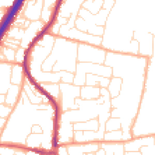 Daytime road noise heatmap for EN8 9JS