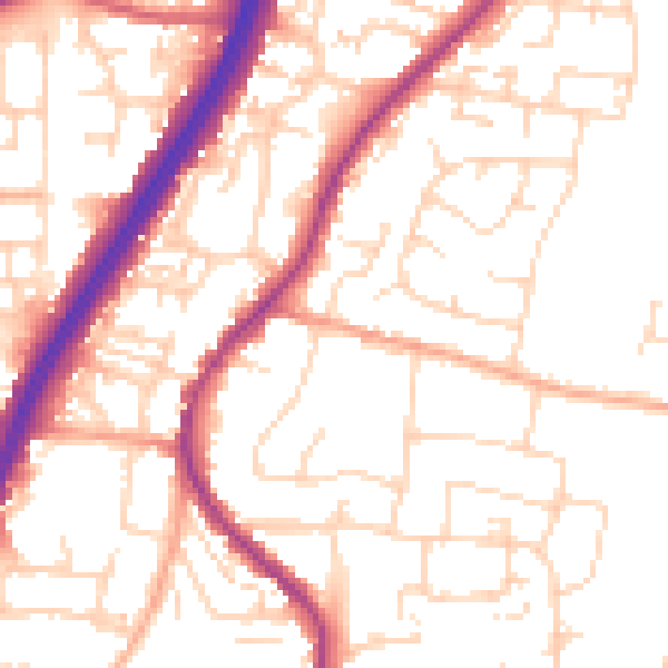 Daytime road noise heatmap for EN8 9LB