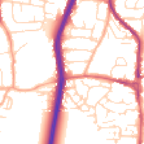 Daytime road noise heatmap for EN8 9NJ