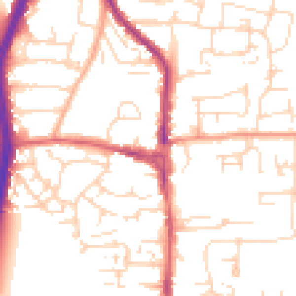 Daytime road noise heatmap for EN8 9NU