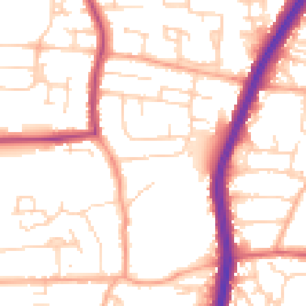 Daytime road noise heatmap for EN8 9PG