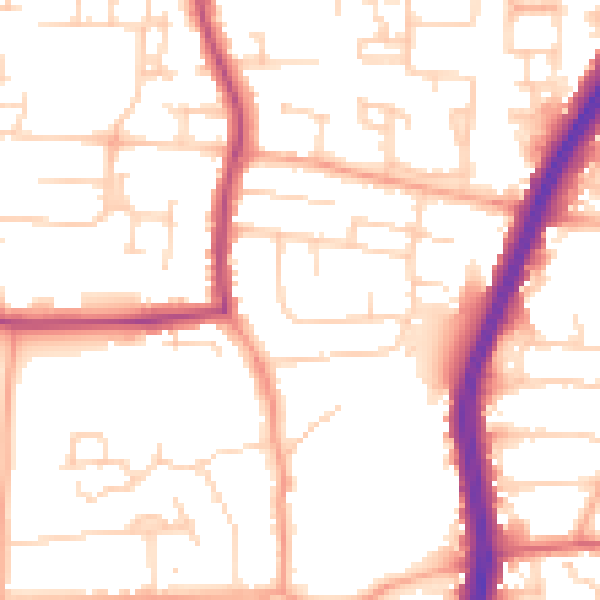 Daytime road noise heatmap for EN8 9PL