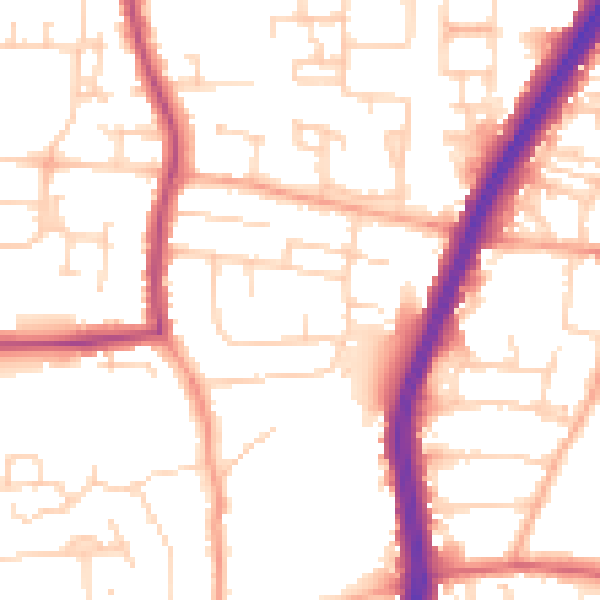 Daytime road noise heatmap for EN8 9PN