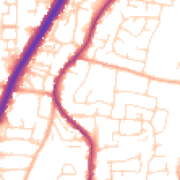 Daytime road noise heatmap for EN8 9RX