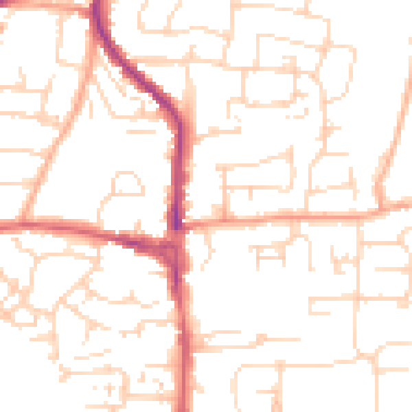 Daytime road noise heatmap for EN8 9RZ