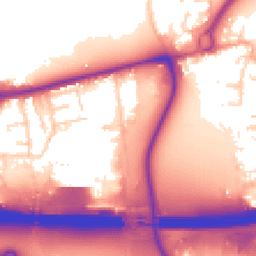 Daytime road noise heatmap for EN9 1AN