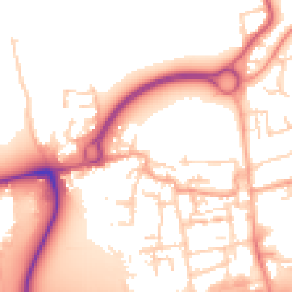 Daytime road noise heatmap for EN9 1DT
