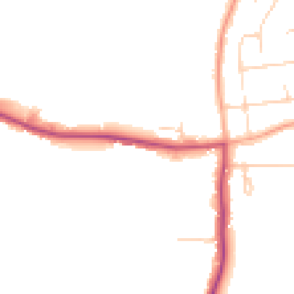 Daytime road noise heatmap for EN9 2HX