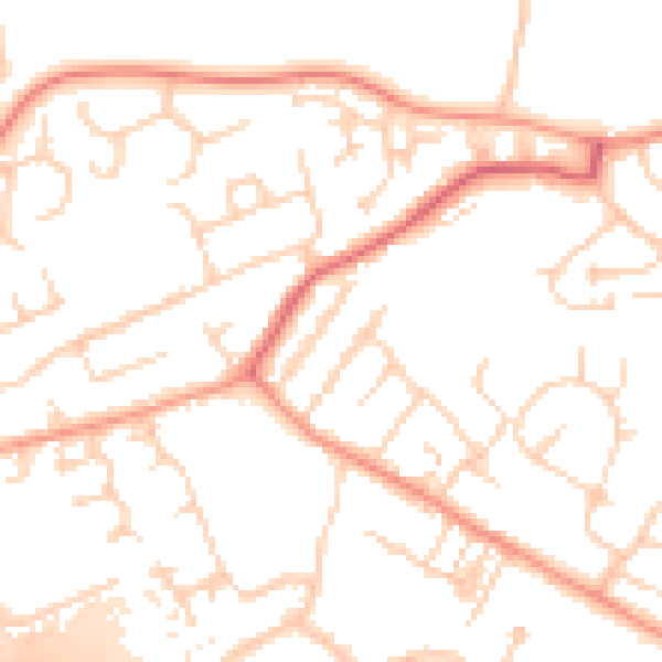 Daytime road noise heatmap for EN9 3AL
