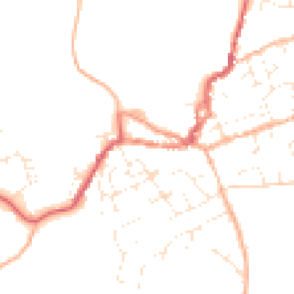 Daytime road noise heatmap for EX11 1AB
