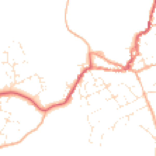 Daytime road noise heatmap for EX11 1AF