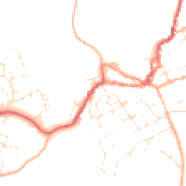 Daytime road noise heatmap for EX11 1AJ