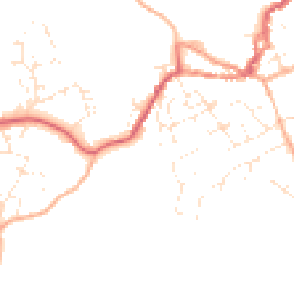 Daytime road noise heatmap for EX11 1AN