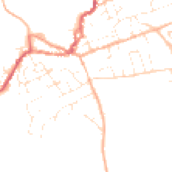 Daytime road noise heatmap for EX11 1AZ
