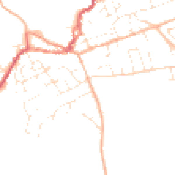 Daytime road noise heatmap for EX11 1BD