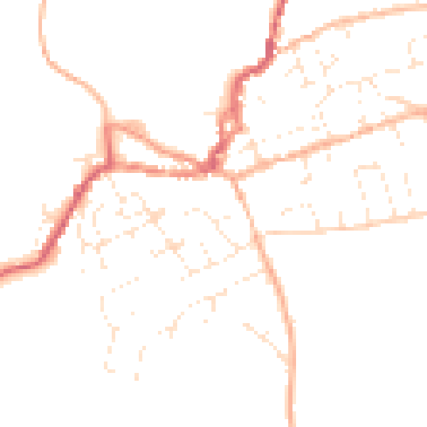 Daytime road noise heatmap for EX11 1BQ