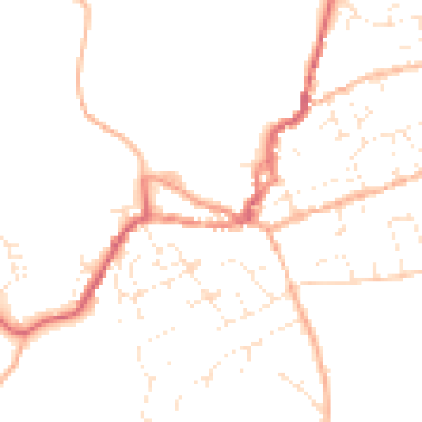 Daytime road noise heatmap for EX11 1BW