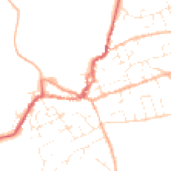 Daytime road noise heatmap for EX11 1DB