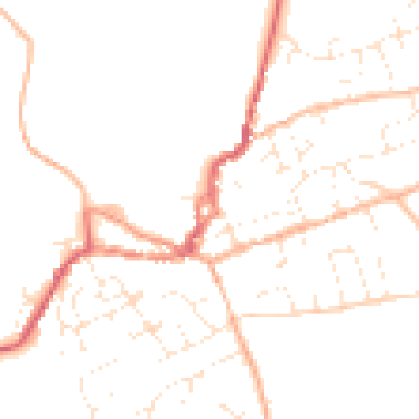 Daytime road noise heatmap for EX11 1DJ