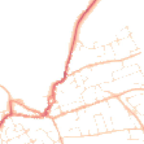 Daytime road noise heatmap for EX11 1DT