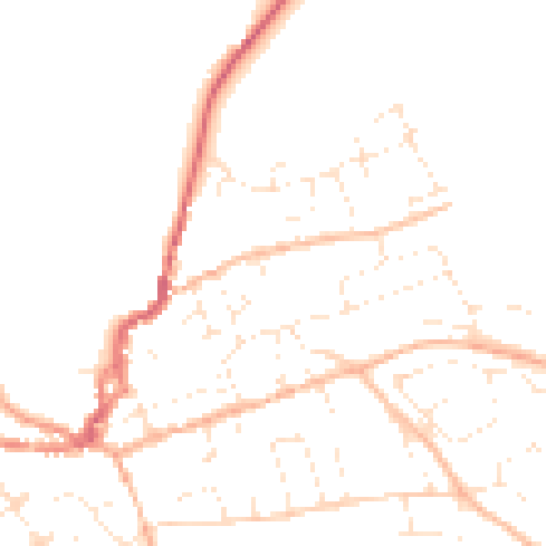 Daytime road noise heatmap for EX11 1DY