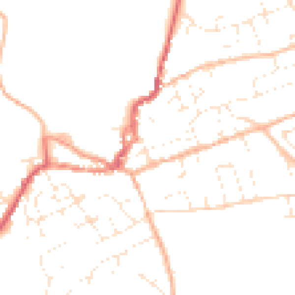 Daytime road noise heatmap for EX11 1EY