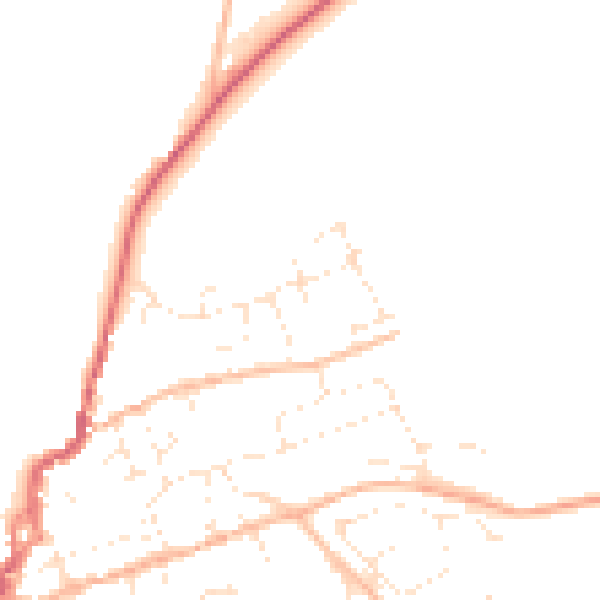 Daytime road noise heatmap for EX11 1FJ
