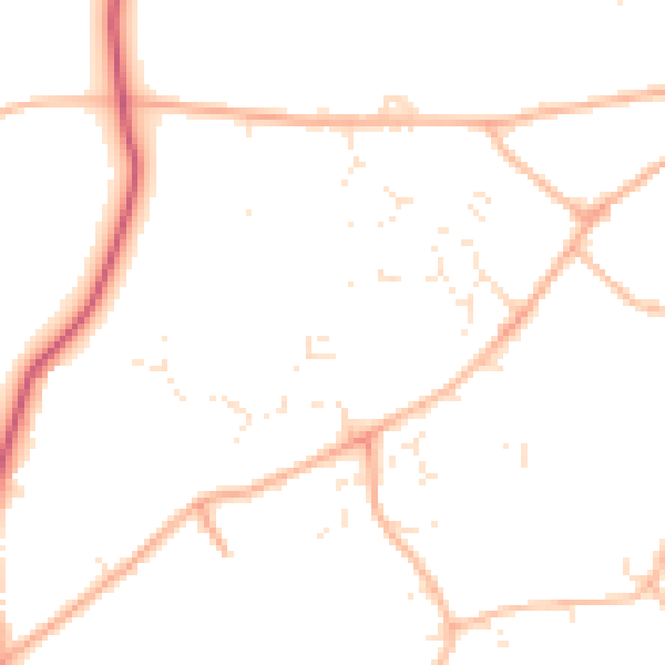 Daytime road noise heatmap for EX11 1FW