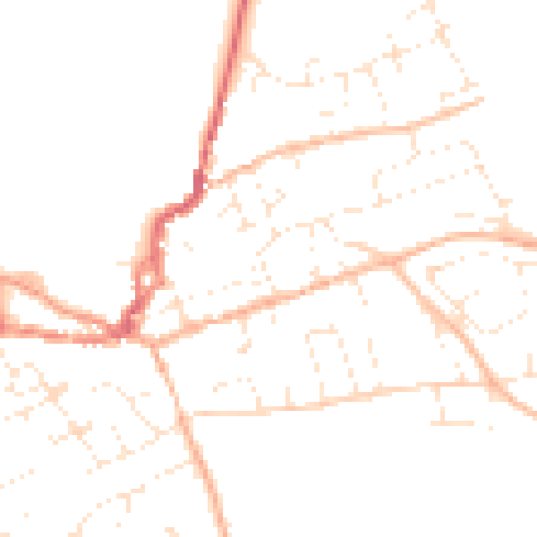 Daytime road noise heatmap for EX11 1HQ