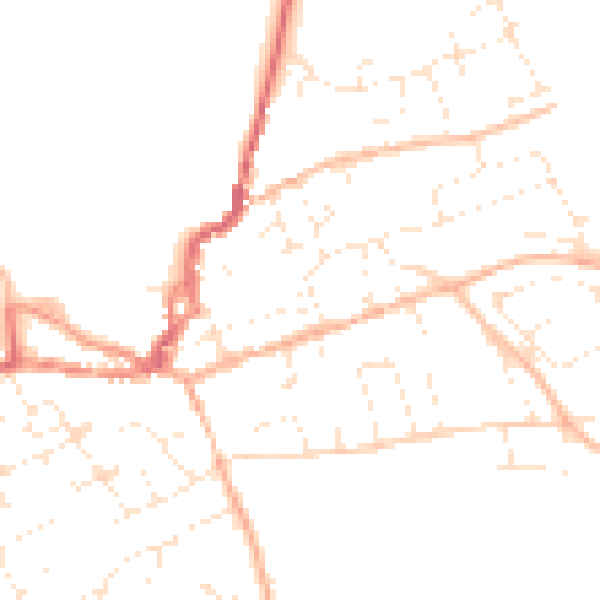 Daytime road noise heatmap for EX11 1JW