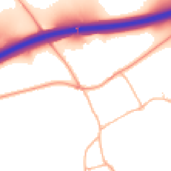 Daytime road noise heatmap for EX11 1LR