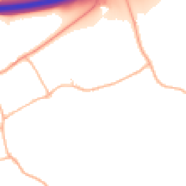 Daytime road noise heatmap for EX11 1NA