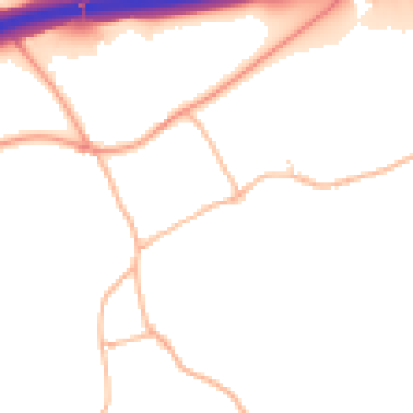 Daytime road noise heatmap for EX11 1NF