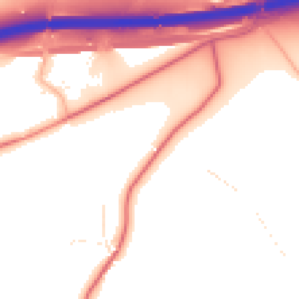 Daytime road noise heatmap for EX11 1PB