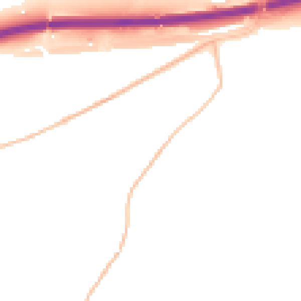 Night-time road noise heatmap for EX11 1PB
