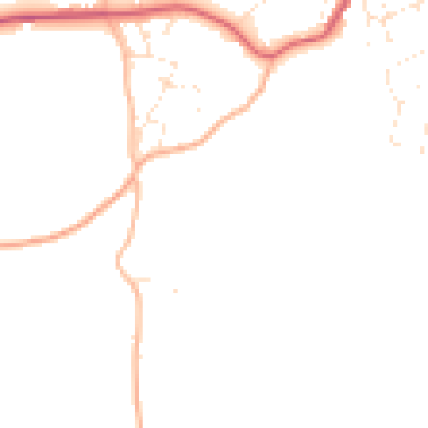 Daytime road noise heatmap for EX11 1RG