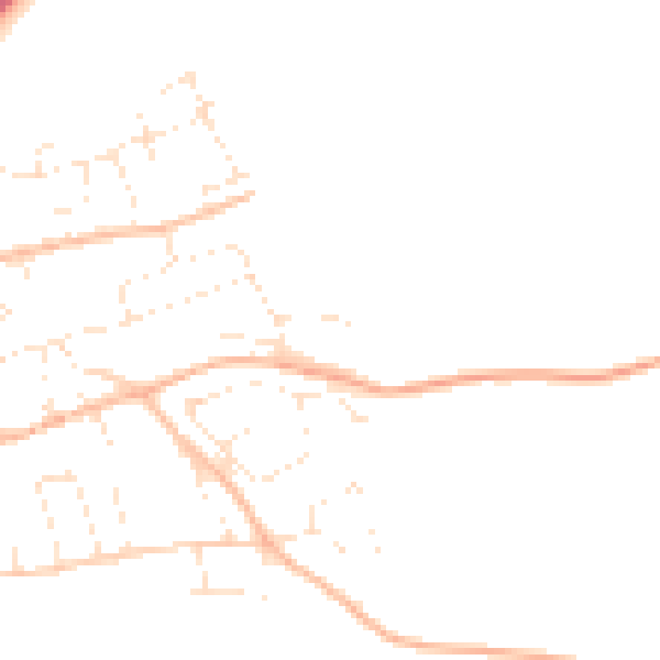 Daytime road noise heatmap for EX11 1TD