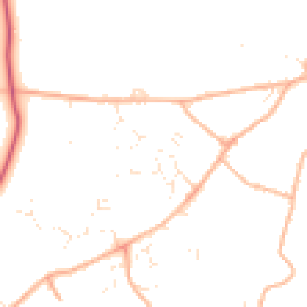 Daytime road noise heatmap for EX11 1UJ