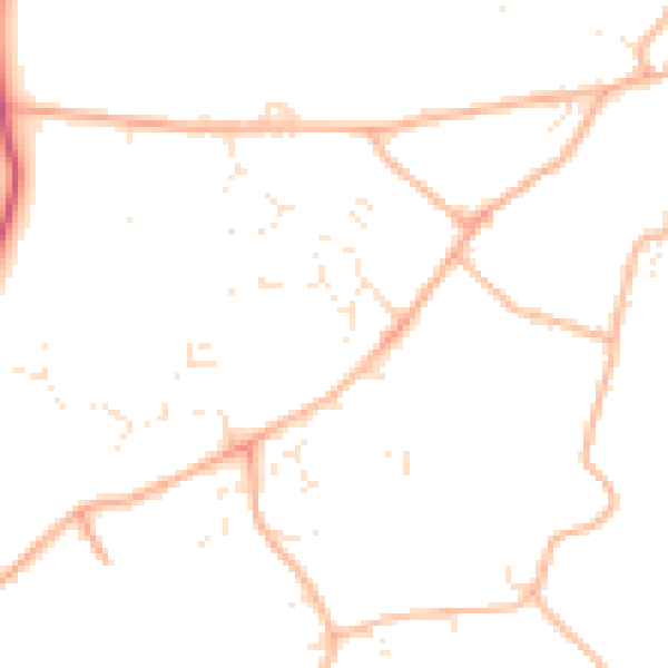Daytime road noise heatmap for EX11 1UQ