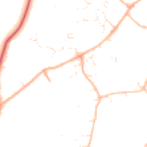 Daytime road noise heatmap for EX11 1XZ