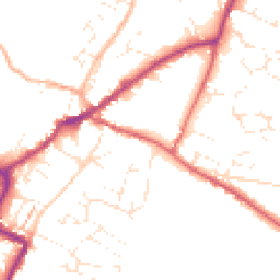 Daytime road noise heatmap for EX13 5AZ