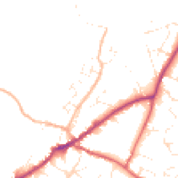Daytime road noise heatmap for EX13 5QG