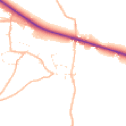 Daytime road noise heatmap for EX13 7QZ