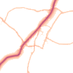 Daytime road noise heatmap for EX13 8AZ