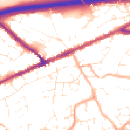 Daytime road noise heatmap for EX14 1AB
